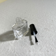 15 ML Empty Refillable Clear Square Shape Glass Nail Polish Bottles with Black Brush Cap